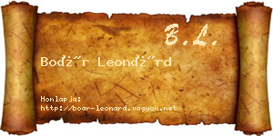 Boár Leonárd névjegykártya